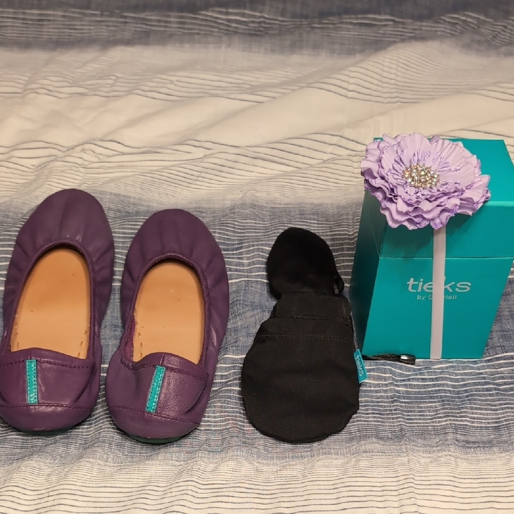 Lilac Purple Ballet Flats with Box and Pouch